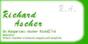 richard ascher business card